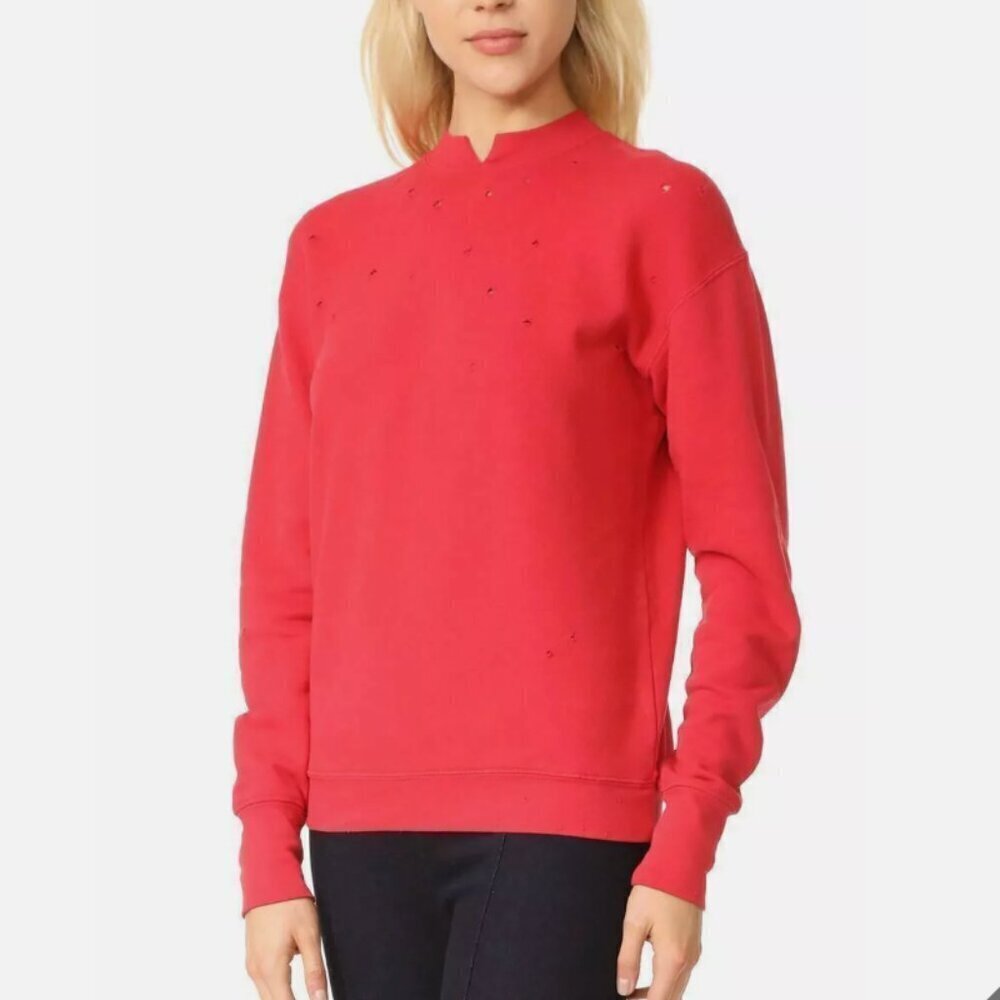 Helmut Lang Red Amaryllis Slash Neck Sweatshirt Size Large